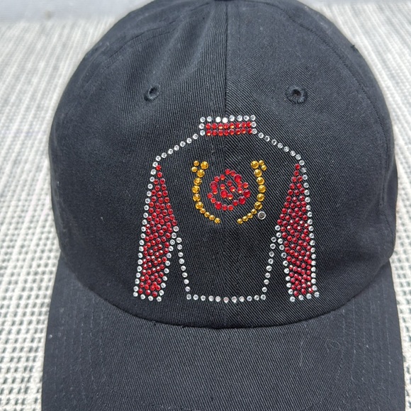 Kentucky Derby 146 Black Cap with Embellished Design one size adjustable - Picture 3 of 6